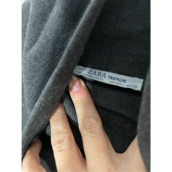 Zara Women's Heathered Gray L Turtleneck Lagenlook Minimalist Long Sleeve Dress - Picture 2 of 4